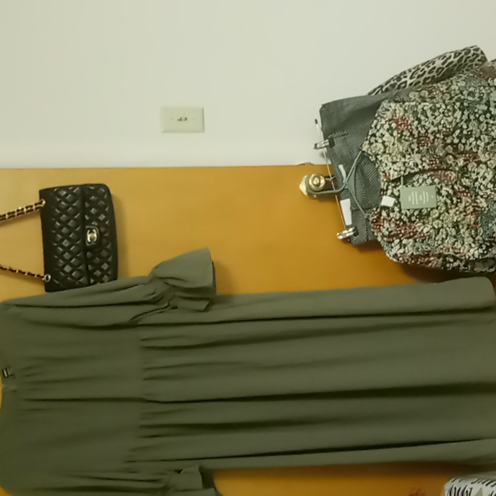 Army green Shein maxi dress